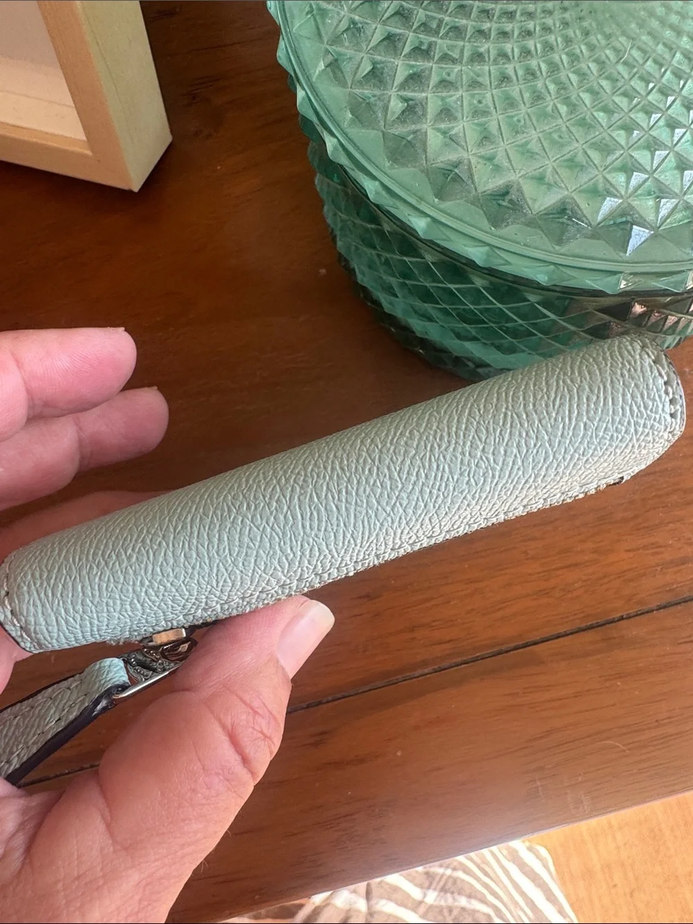 COACH Pebble Leather Envelope Wallet - Mint